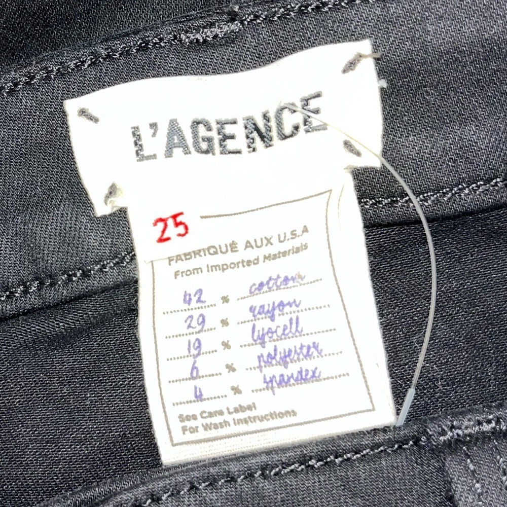 L'AGENCE | Margot Rhinestone Crystal-Stripe High-Rise Skinny Jeans in Black | 25 - Picture 14 of 14
